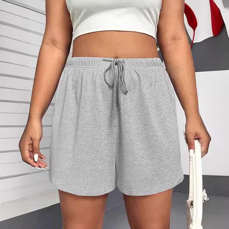 2025 Europe and the United States cross-border foreign trade spring and summer new women's solid color fashion drawstring pants yoga outdoor sports shorts women