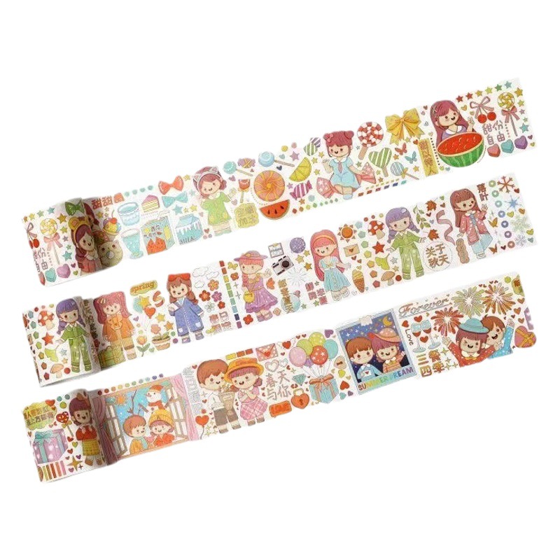 En línea celebridad libro gourmet diario cinta linda de dibujos animados para niños diario pegatinas rollo completo y cinta de papel pegatinas al por mayor