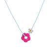 Cute acrylic fashionable necklace from pearl, chain for key bag , flowered