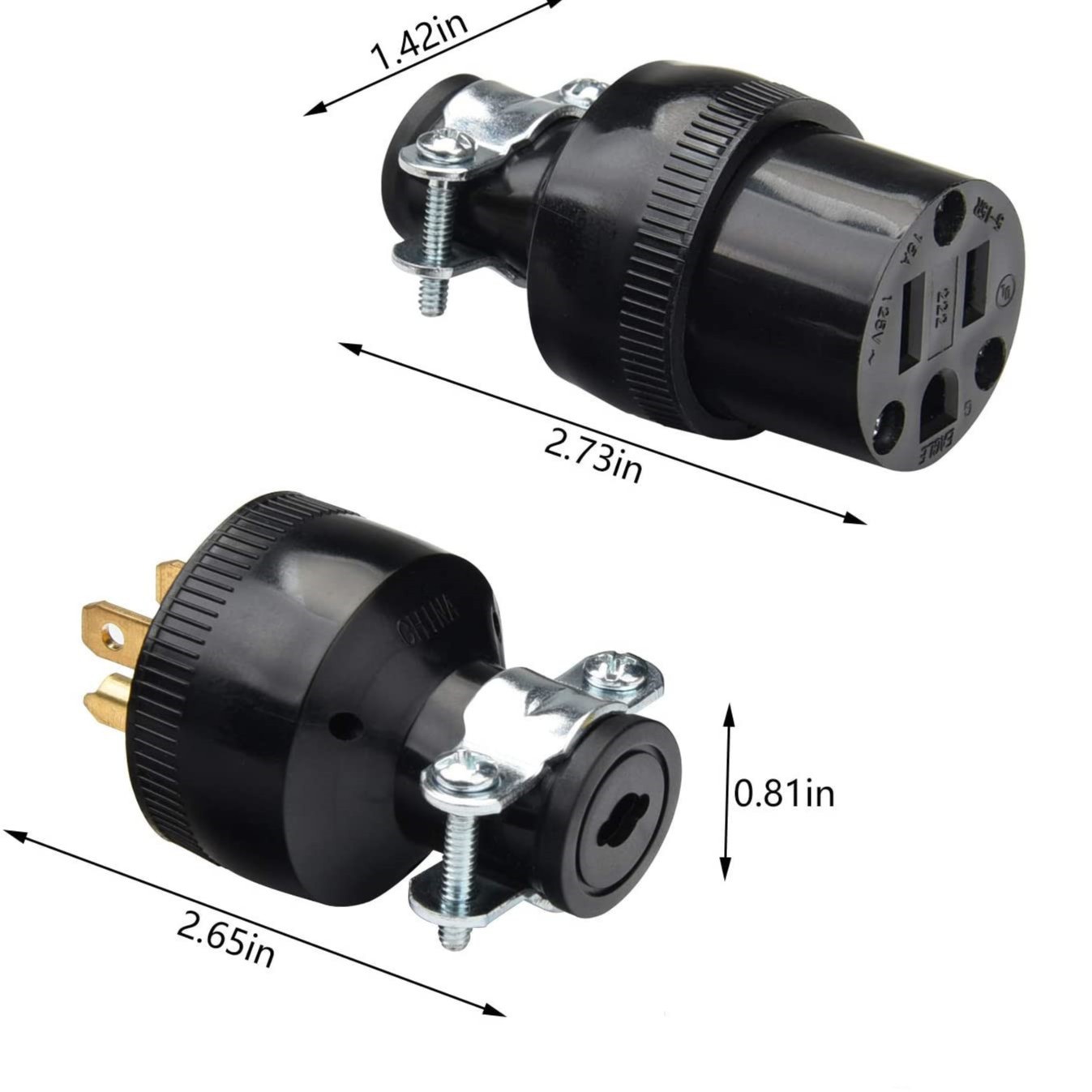 5-15p美标电源插头插座 圣诞灯美国加拿大美规接线插头 15A