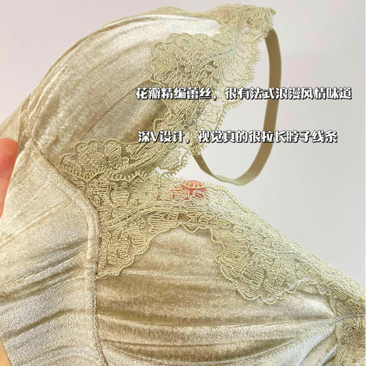 6064 otoño e invierno estilo romántico francés ropa interior de copa triangular de terciopelo de lujo ligero mujer simple y cómodo sujetador sin presión