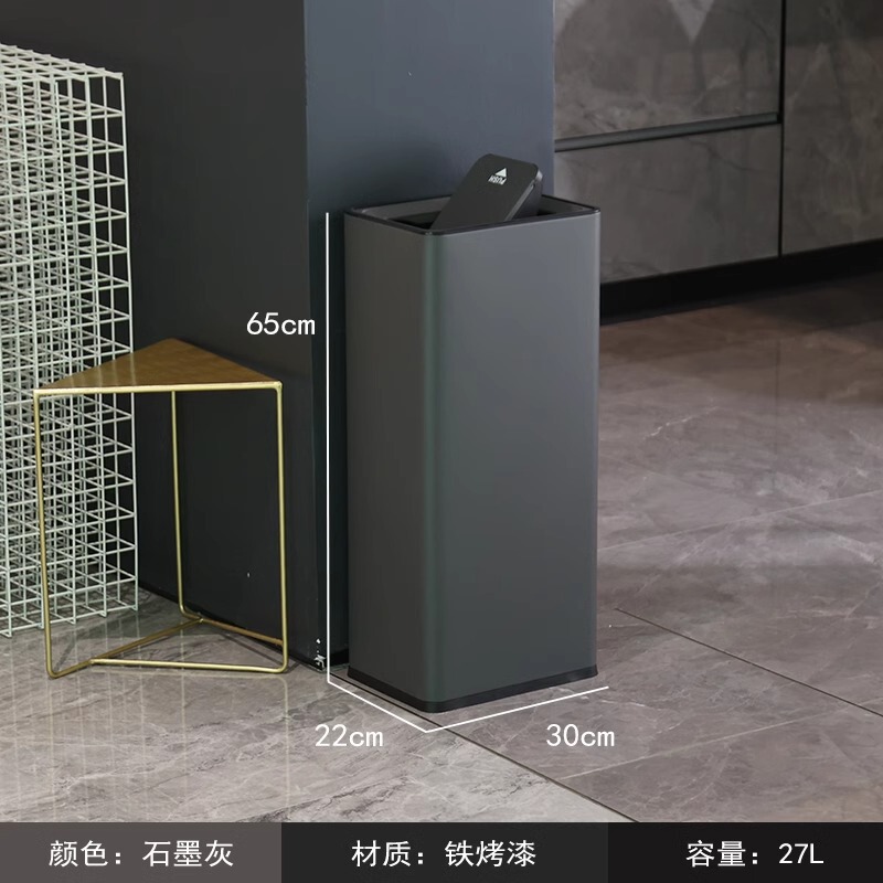 ステンレス製ゴミ箱、浴室用ペーパータオルロッキング蓋バケツ、大容量オフィスロビー廊下直接投げ収納バケツ|undefined