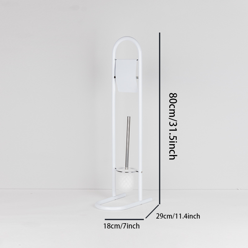 Estante de limpieza de piso móvil, soporte de papel higiénico, cepillo de inodoro, soporte de toallas de papel de acero inoxidable integrado, sin perforación, comercio exterior