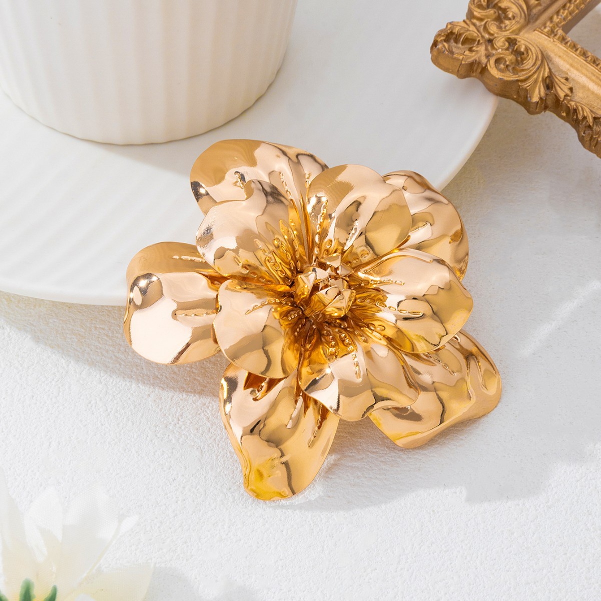 Pendientes de camelia para mujer estilo vintage francés chic_voghion.com