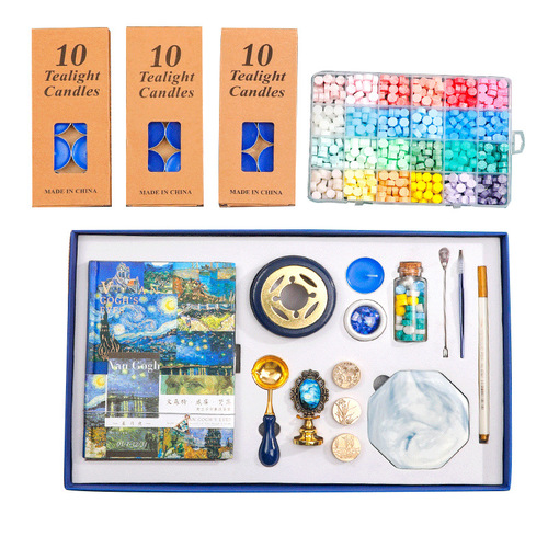 Fire paint seal gift box wholesale oil painting fire paint wax particle set complete set of envelope sealing wax Valentine's Day college entrance examination gift
