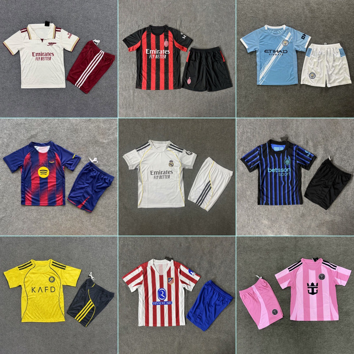 2526 Club Children's Set Real Madrid Jersey Barcelona Paris Manchester City AC Milan Inter Miami Atletico Madrid Football Uniform