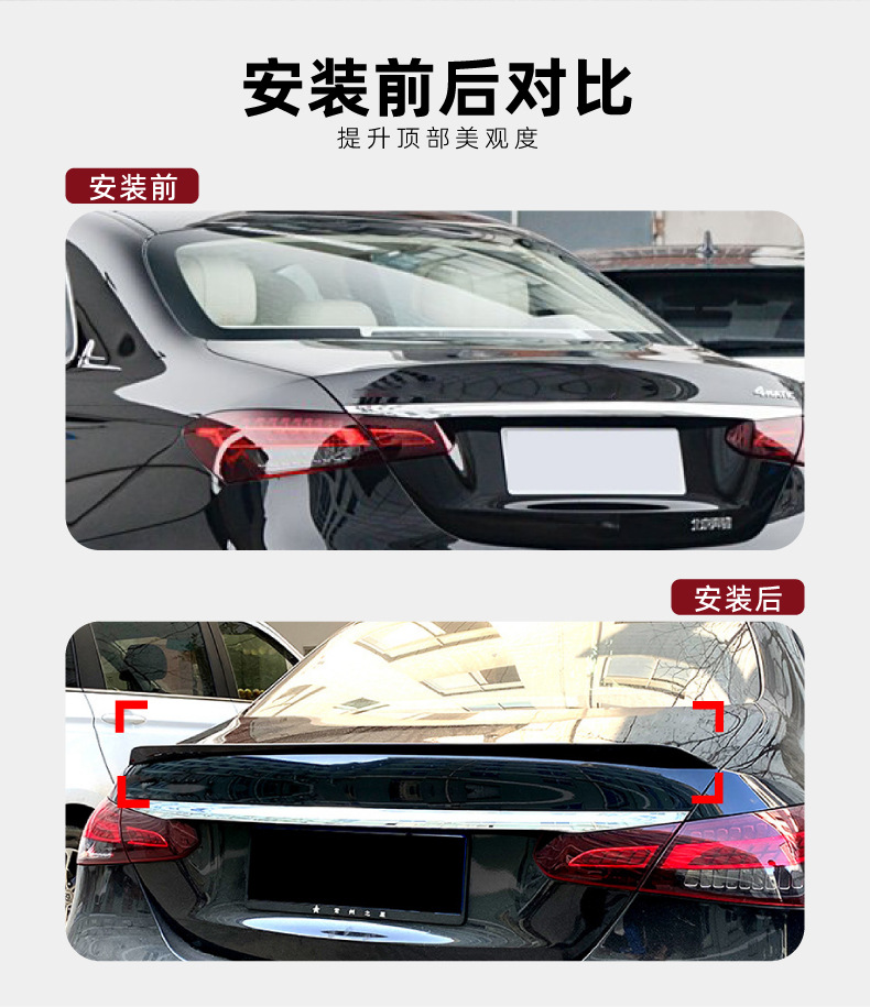 Suitable for Mercedes-Benz E-Class W213 E63S/260/300 2016+ Rear Wing Spoiler Modification Accessories