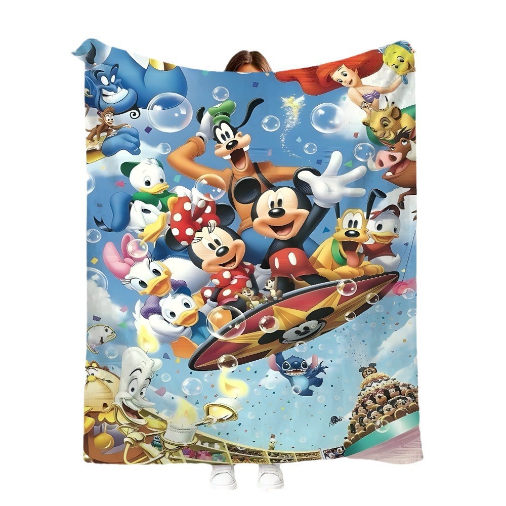 Transfronterizo TEMU Mickey Mouse flange manta suave cálida Mickey Mickey Mouse manta animada