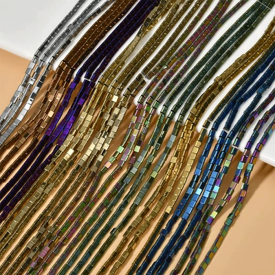 3*3 Triangular Column Colorful Black Gallstone Straight Hole Beads Separated Beads diy Bracelet Necklace Earrings Beading Material Accessories
