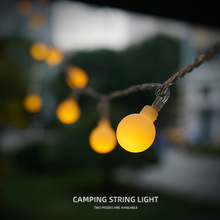 户外露营LED小串灯天幕帐篷灯防水暖光氛围灯野营灯串派对装饰灯