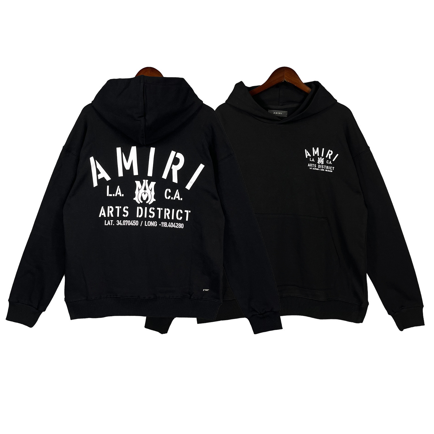 Fuente transfronteriza Europa y América marca de moda AMIRI letras clásicas impresión con sombrero camisa de algodón 320g hombre y mujer