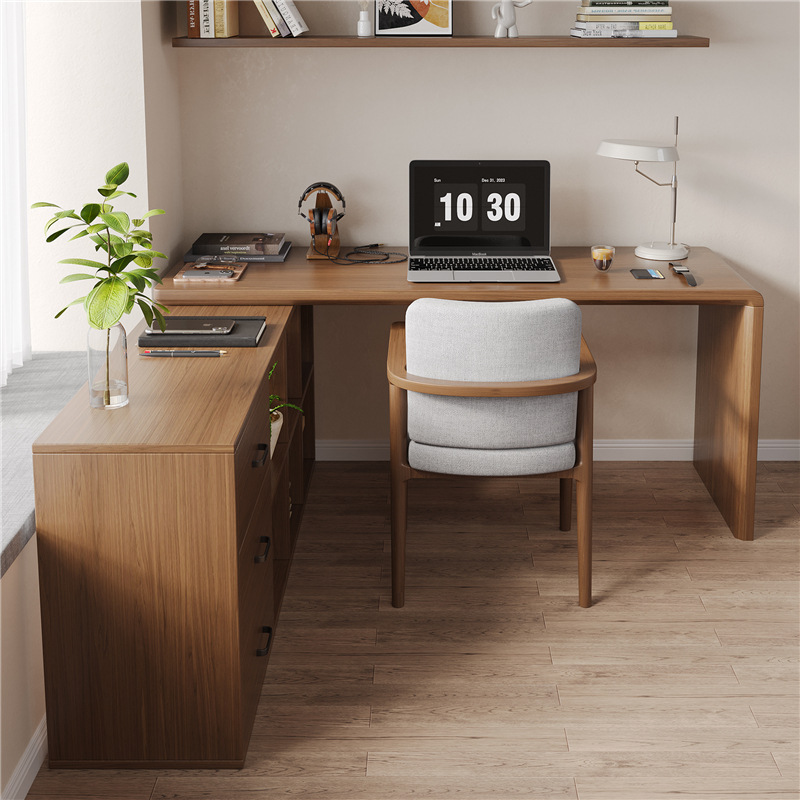 Full Wooden Two -Angle Corner Desk Bookstore Workbenter Household L…