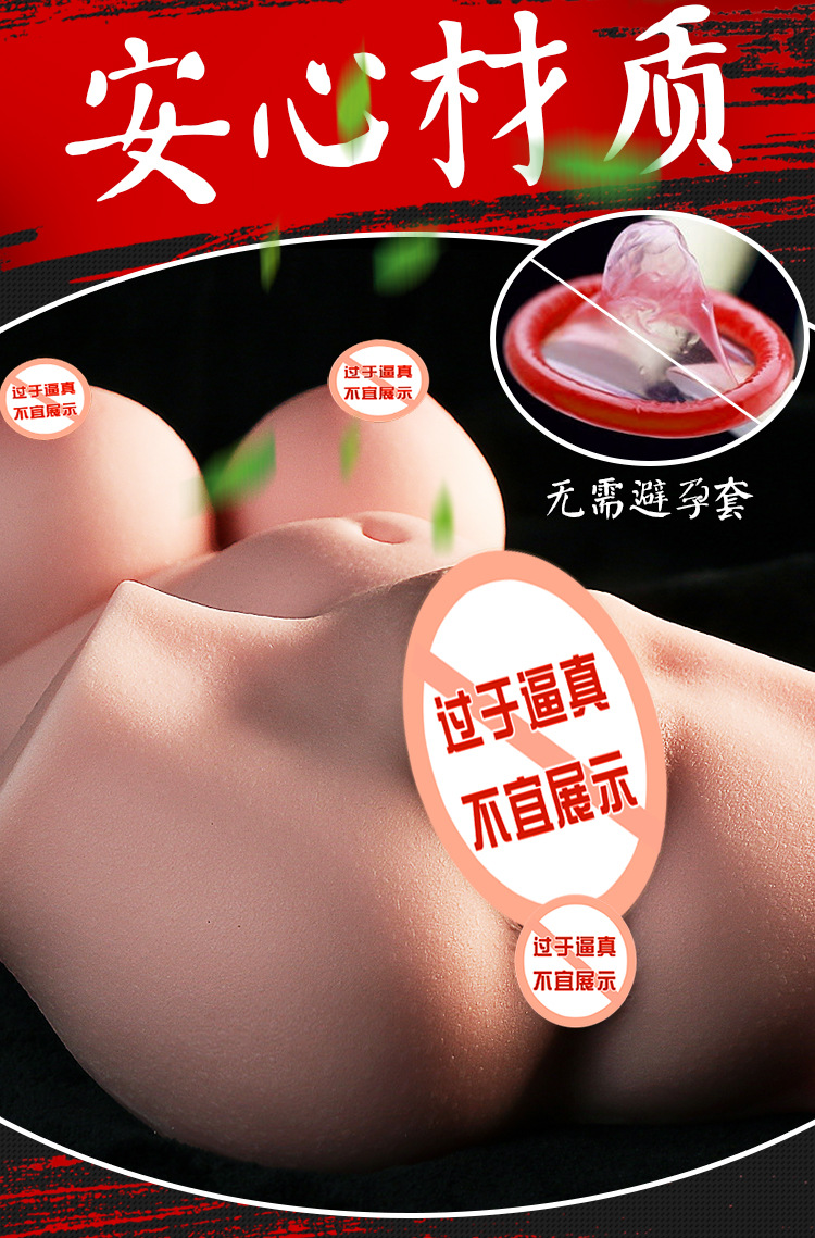 Jiuai Half-Body TPE Male Masturbator with Inverted Mold Texture, Manual Control — detail image 13