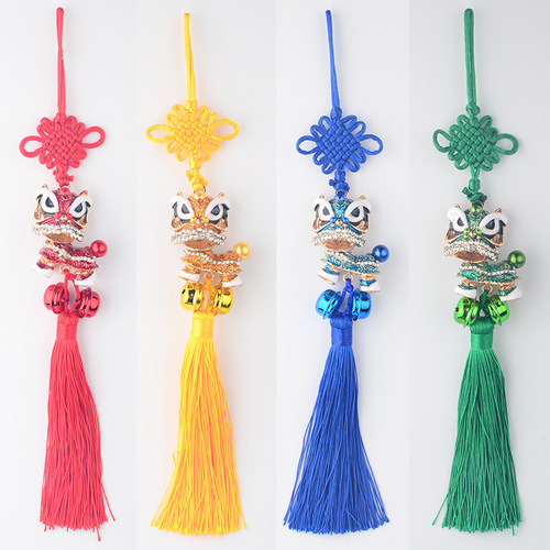 Car pendant lion awakening car interior accessories mascot lion dance pendant peace charm rearview mirror lanyard tassel little lion