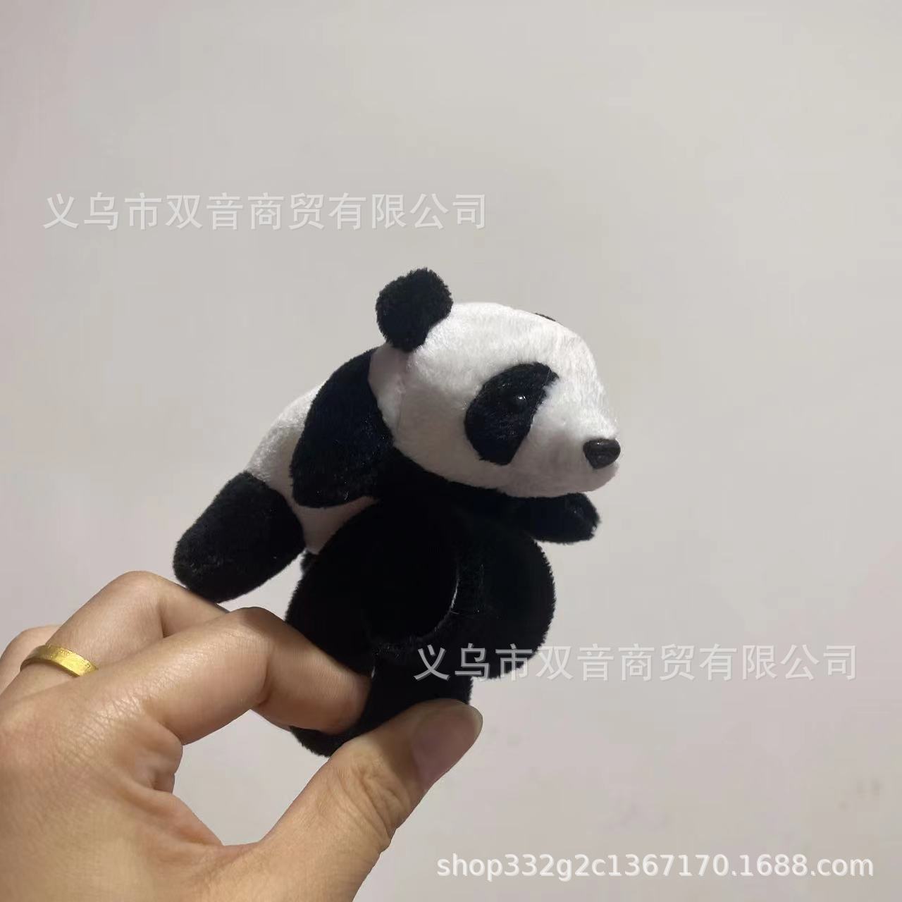 Muñeca creativa Panda raqueta anillo pulsera niños muñeca de peluche juguete bicicleta accesorios boda regalo de mano