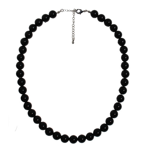 Korean Fever Same Item Bead Necklace, Minority High-Grade Black Agate Choker Necklace, Cold Silver Color Bracelet Set 796