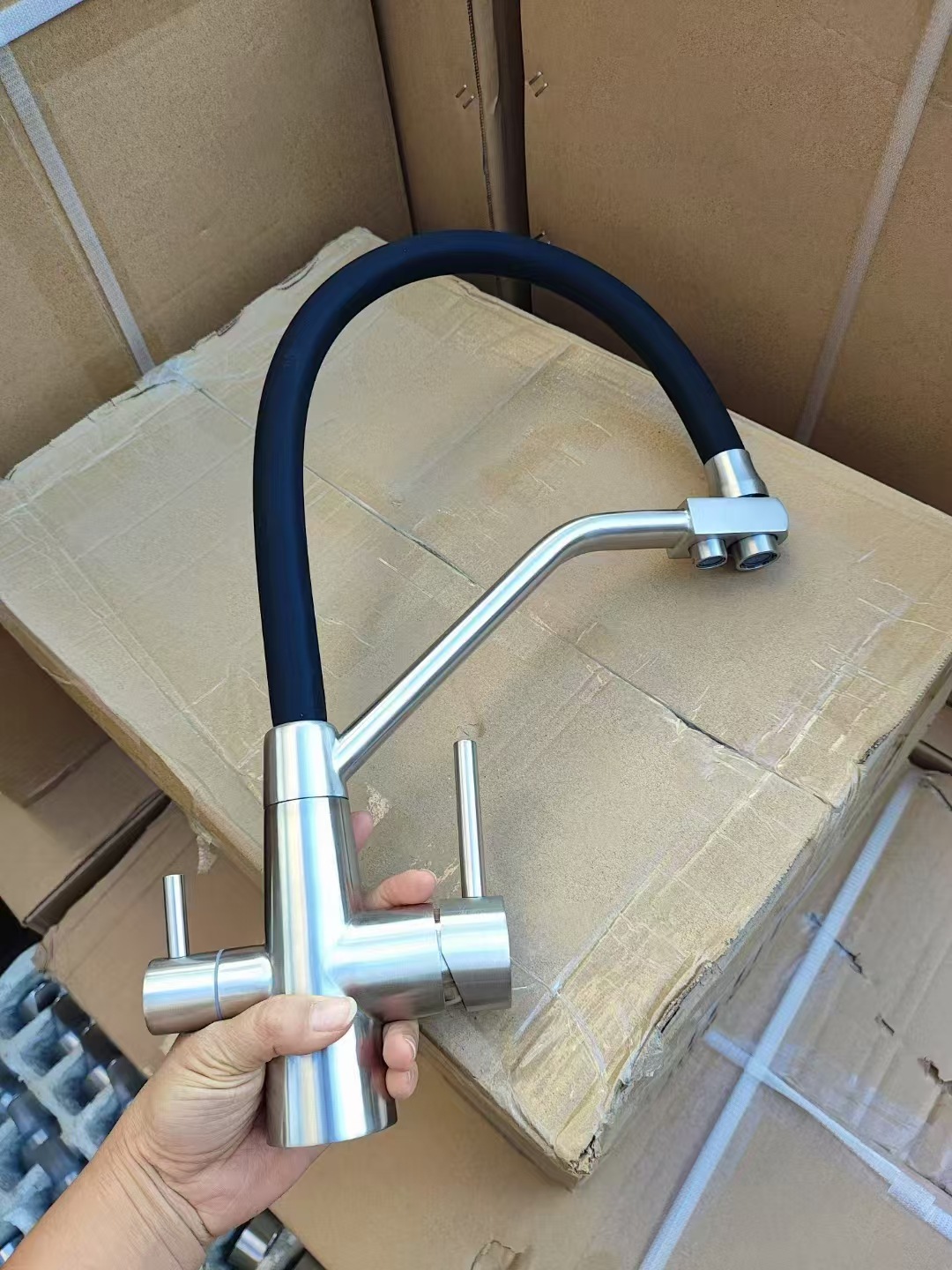 Cross-border three-in-one all-copper kitchen cold and hot dual-mode water purifier faucet gun gray direct drinking sink vegetable basin faucet undefined