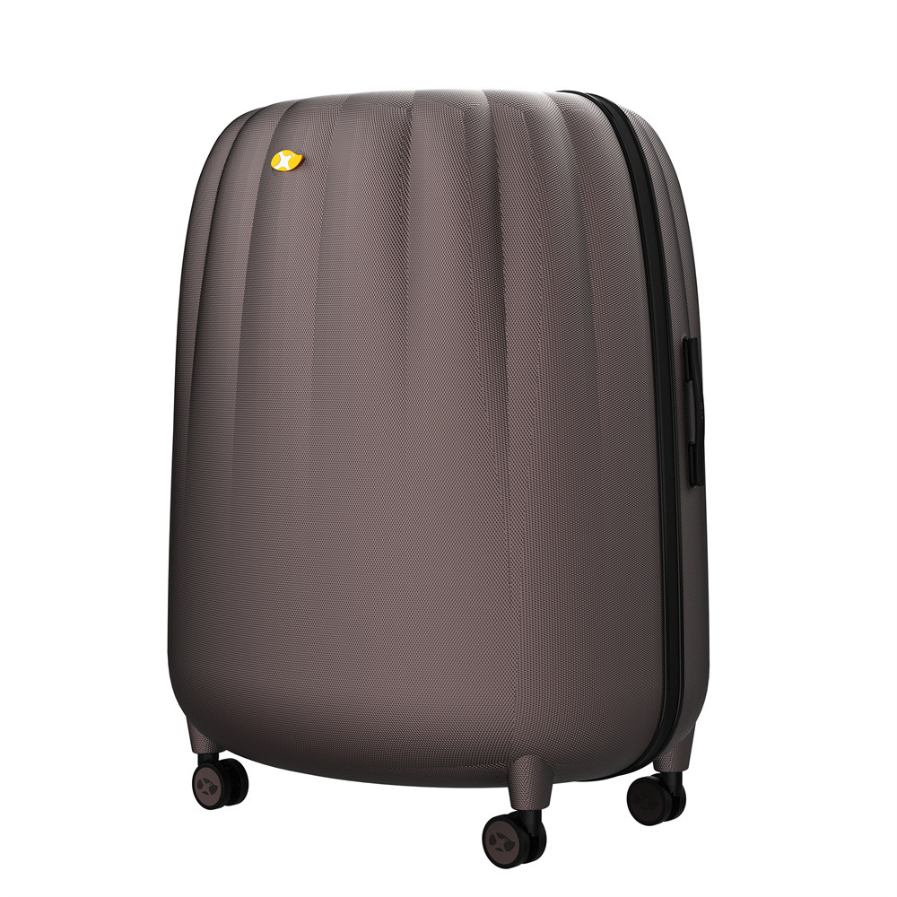 Vali nhựa PC size cabin 20 inch thiết kế vỏ trứng bánh mì độc đáo, bánh xe đa hướng êm ái, khóa mật khẩu — Màu cà phê chi tiết 2