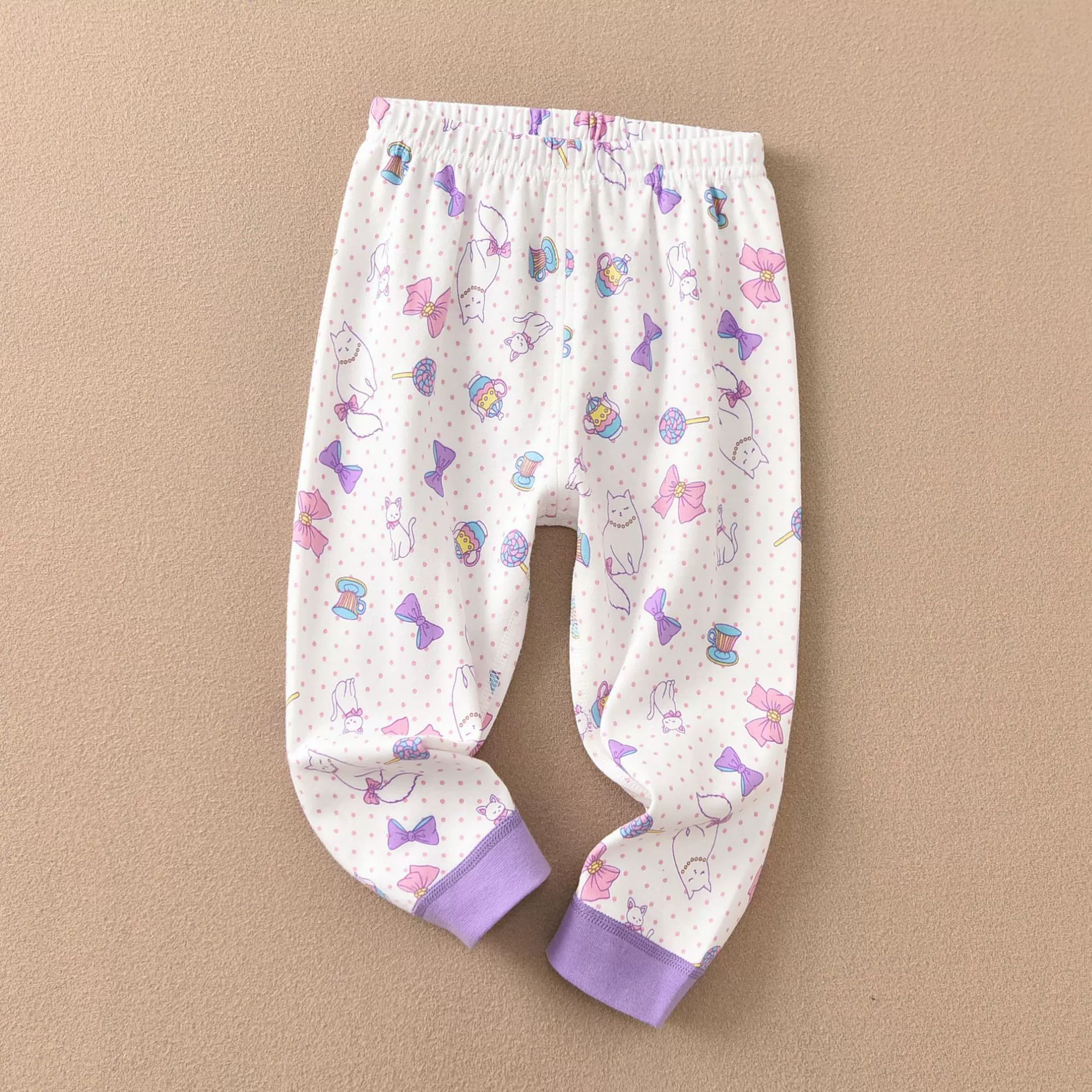 Japanese children's winter velvet keep warm thermal underwear, cotton cartoon trousers for leisure