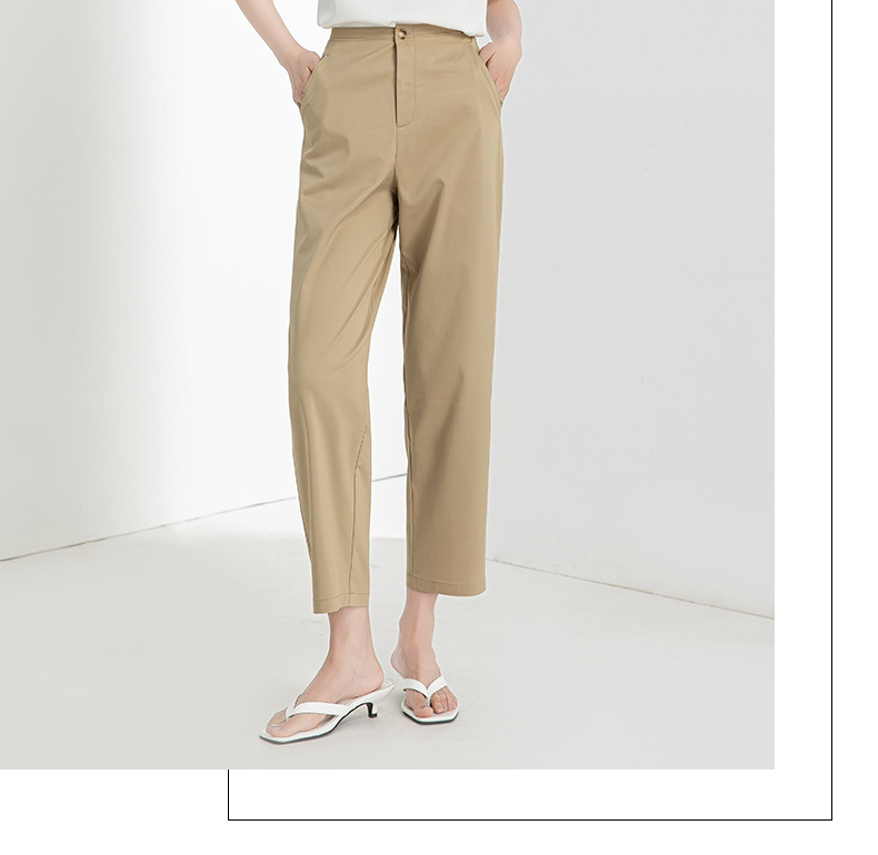 Quần culottes ống rộng chất Modal ủi phẳng dáng lưỡi liềm dài 9 phân — Màu xanh navy chi tiết 23