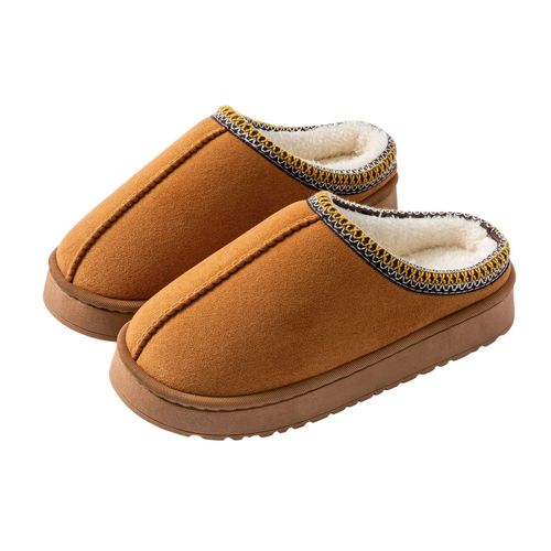 Women's winter indoor wear, durable soft sole warm home couple indoor slippers for men