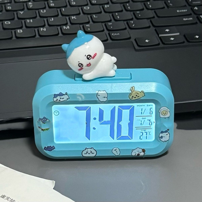 かわいい Jiyikawa 人形装飾ミニ目覚まし時計学生寮多機能タイミングベッドサイド時計目覚まし時計|undefined