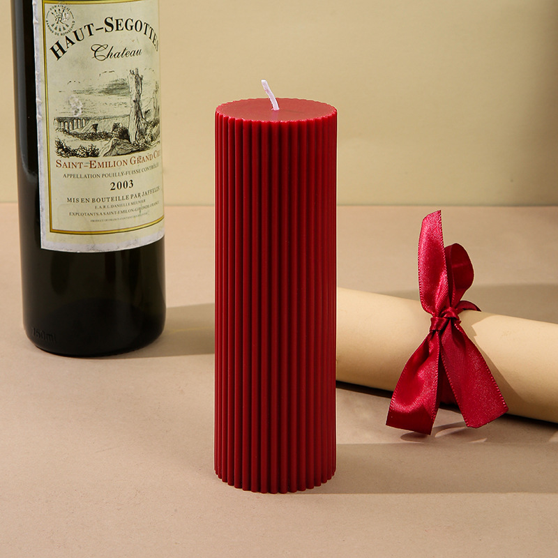 Vela aromática de cera de soja retro francesa color borgoña, vela romántica para bodas, decoración para el hogar, portavelas, venta al por mayor por pieza