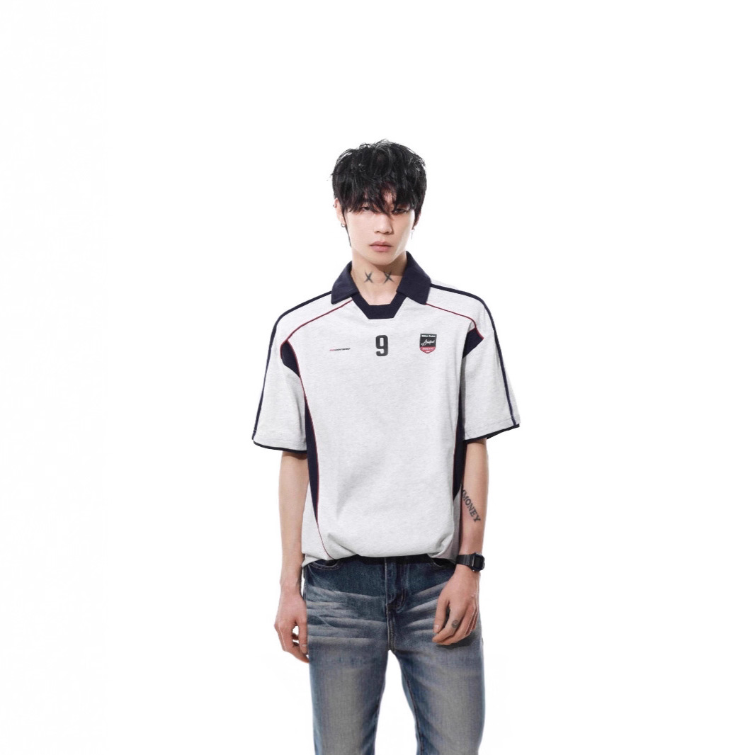 American College-style Letter Print Short-sleeve T-shirt For Men And Women, Summer Street Style Loose Casual Polo Shirt_viptrois.com