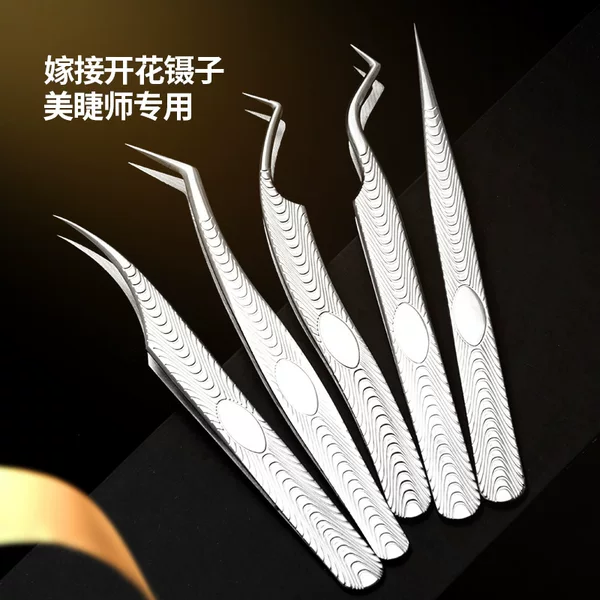 High-Precision Tweezers for Grafting, Eyelash Artist Tweezers, Gold Feather Tweezers, Dolphin Clip Tweezers, Eyelash Extension Tweezers, Stainless Steel