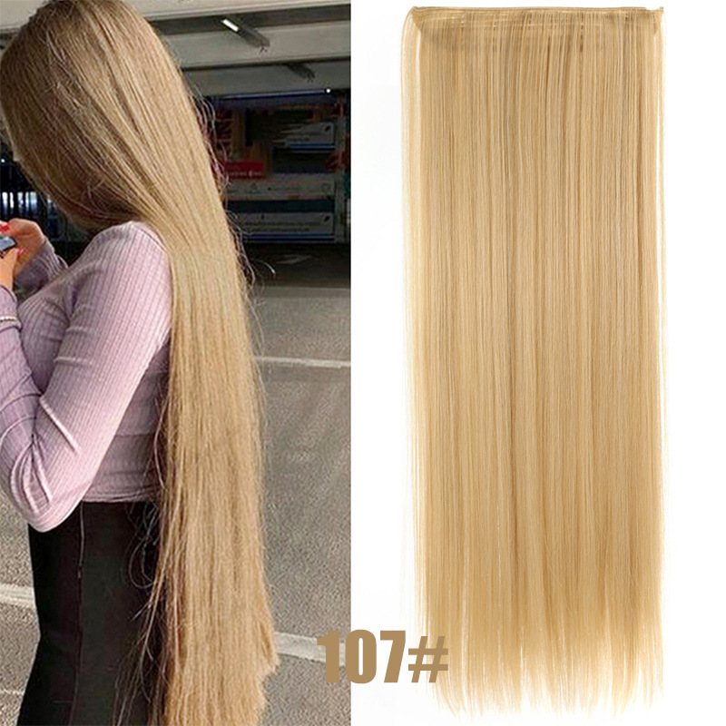 Pelucas europeas y estadounidenses transfronterizas cinco tarjetas extensiones de cabello pelucas de cabello largo recto una pieza de clip extensiones de cabello al por mayor en stock