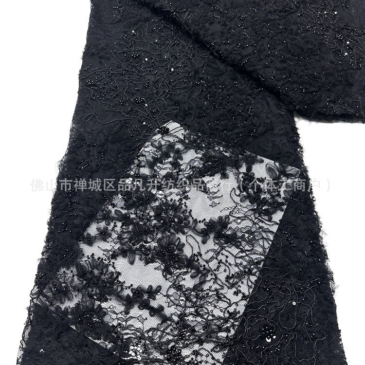 Nicho Zhong lujo ligero diseñador de moda vestido vestido fabricante de tela cordón de hueso encaje disco con tela bordada de perlas image 4