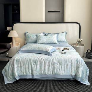 2025 Popular Type a Antibacterial Washed Ice Silk Digital Printed Summer Quilt
