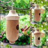 Hummingbird House wooden suspension -style hummingbird house outdoor courtyard decorative mini -bird nest bird feeder