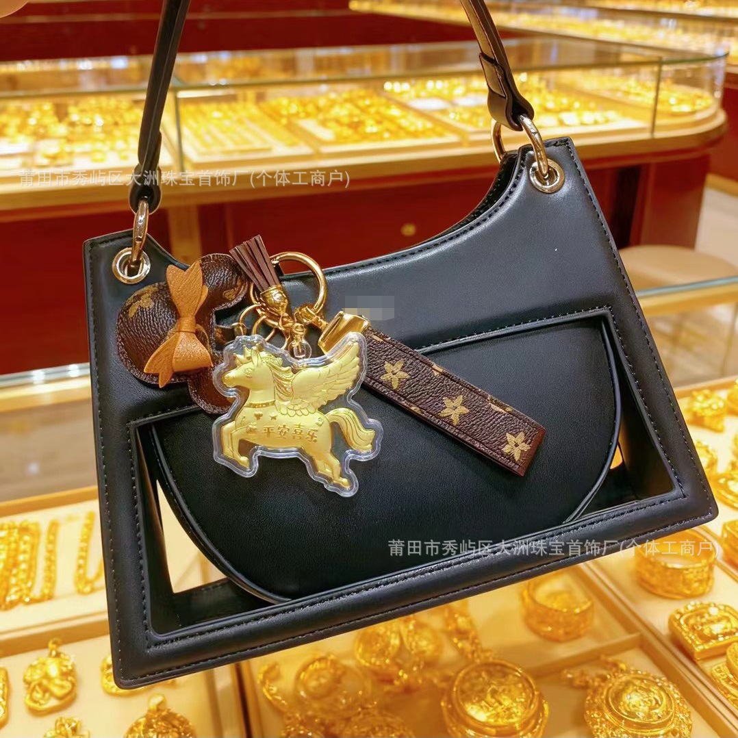 Año del Caballo de oro llavero de automóvil pequeño colgante 999 dinero de inmediato bolso llavero personalizado pequeño regalo