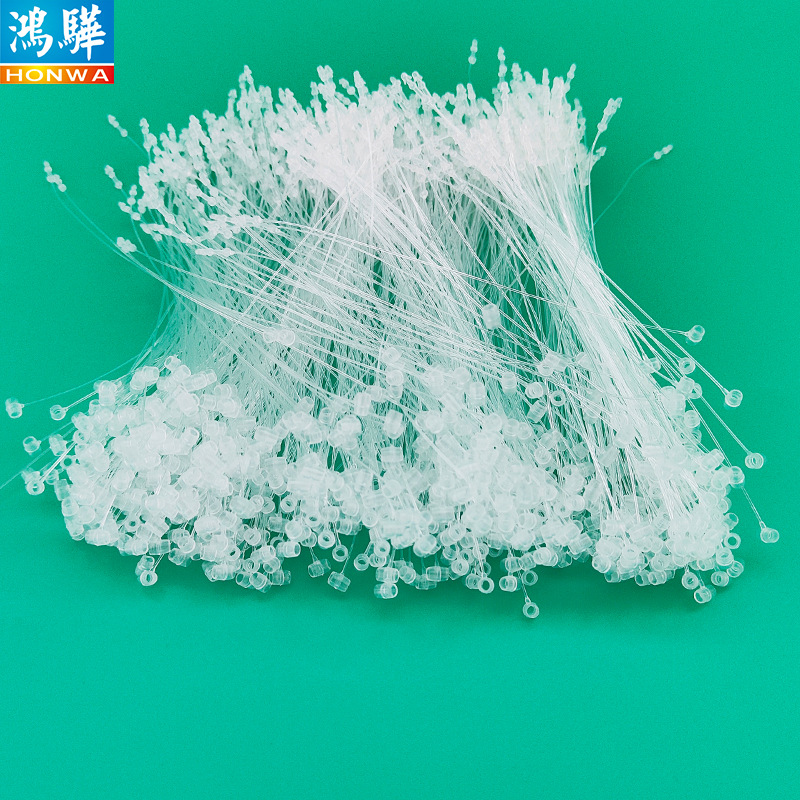 2寸环保吊牌手穿胶针 6cm透明服装用透明圆头子母扣 一盒5000条