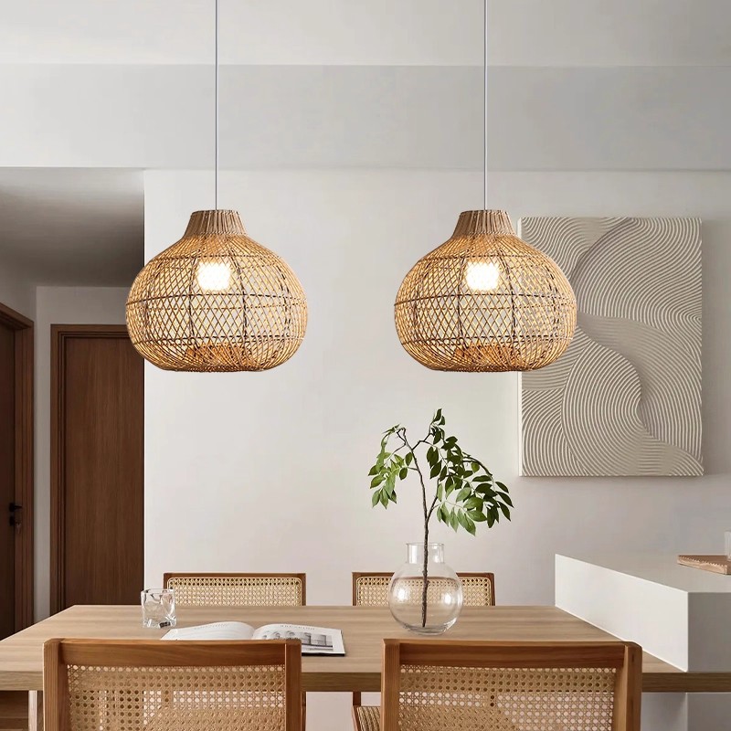 Restaurante de caña bar decoración dormitorio sala de estar estudio lámpara sala de té estilo chino pastoral casa tatami caña candelabros