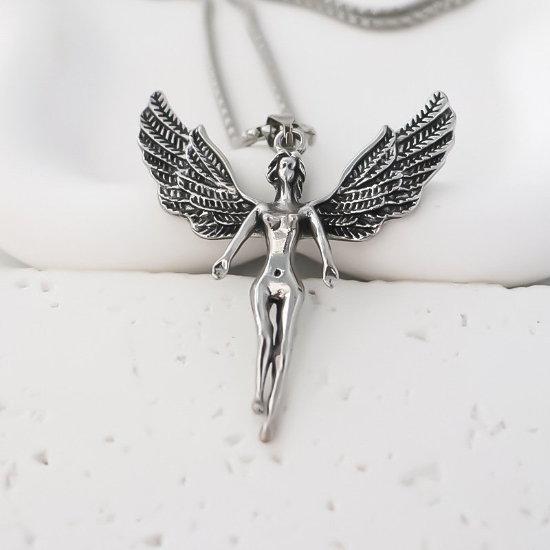 Hip-hop Streetwear Geometric Angel Wings Alloy Unisex Pendant Necklace display picture 3