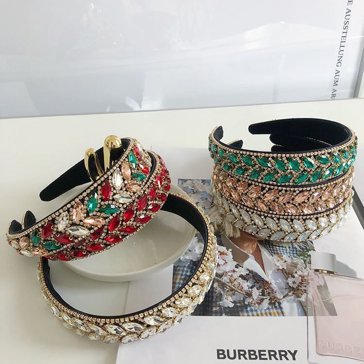 Baroque Full Diamond Broad-brimmed Hair Band display picture 8