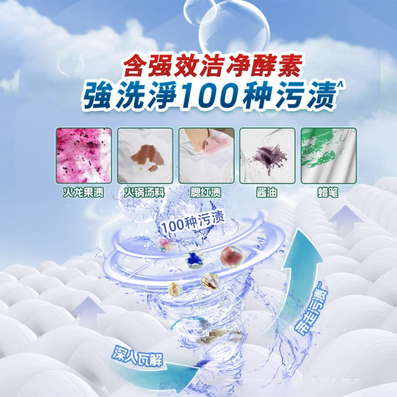 现货批发亿柔活氧酵素免搓粉洗衣粉泡洗粉去黄去油去污渍持久留香|undefined