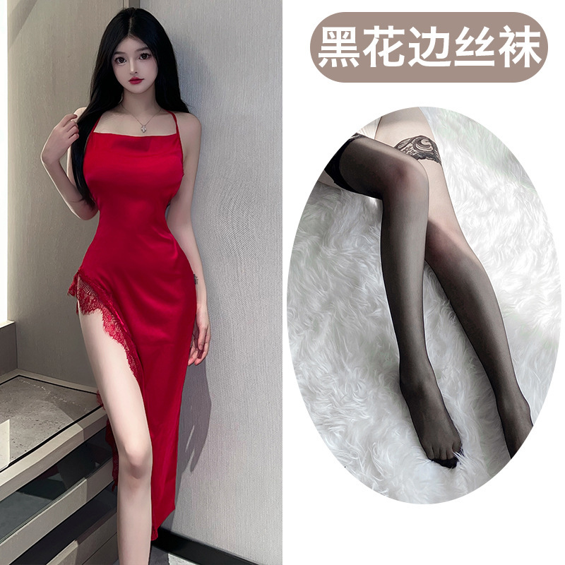 Tienda de fábrica sexy lencería sexy Pure Desire Girl Royal hermana encaje split tight Sling vestido traje 5293