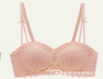 Ropa interior japonesa con top de tubo sin anillo de acero, encaje recogido, modelos delgados de niña, dos tipos de sujetadores franceses, senos pequeños, grandes