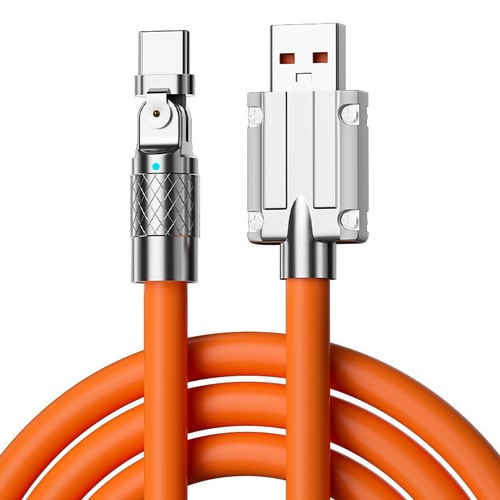 Original 180 degree elbow data cable zinc alloy liquid silicone 6.0 suitable for Apple type-c single head fast charging cable