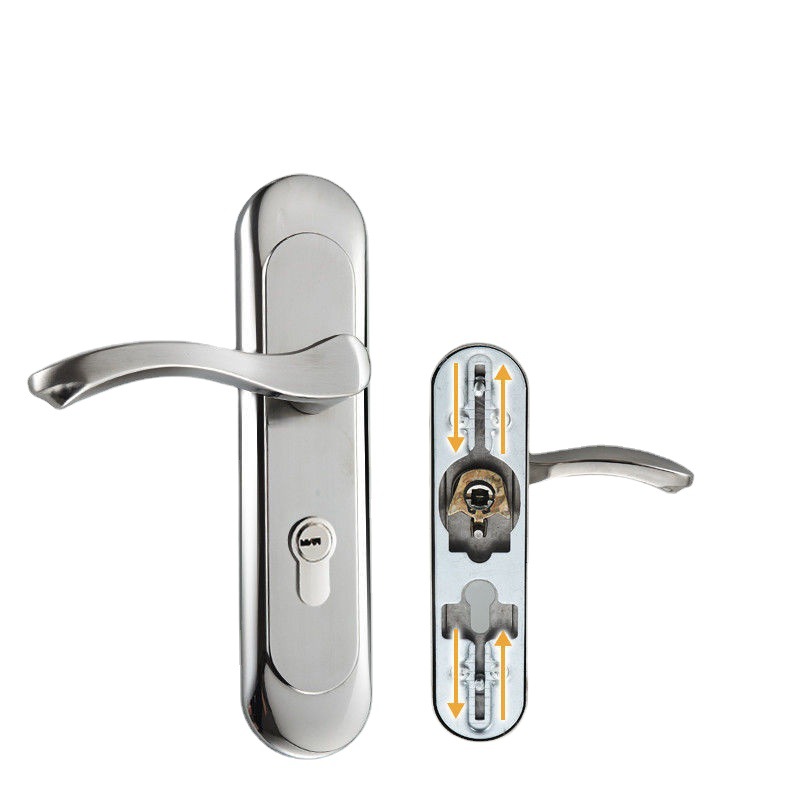 Acero inoxidable 58 manija cerradura de la puerta de madera Cambio de cerradura sin perforar agujero distancia ajustable multifunción cerrajero Cambio de cerradura de la puerta de ingeniería cerradura