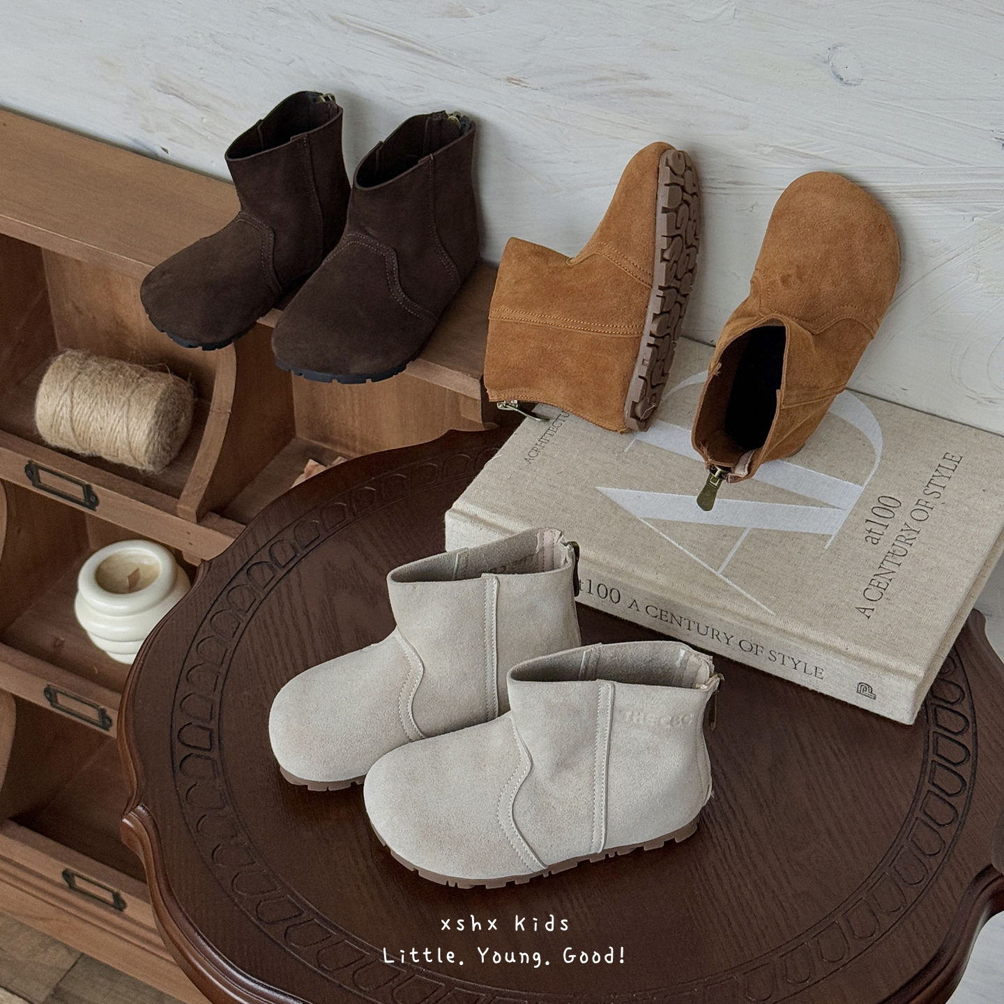 Xshx Wide-Toe Short Boots｜Unisex Korean Style Versatile Zipper Retro Boots for Boys and Girls in Autumn and Winter