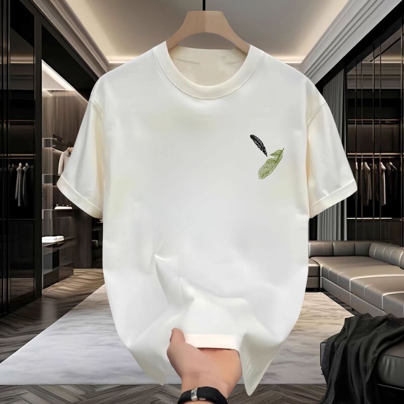 Exclusively for Overseas Wholesale~ Heavyweight Pure Cotton 150kg Short-Sleeve T-Shirt Summer 2026 Top Trendy Chinese Style Unisex Couple Style