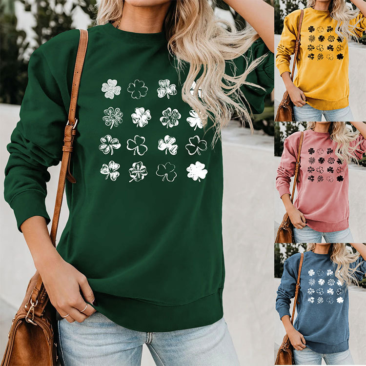 Women's Hoodies Long Sleeve Casual Streetwear Shamrock display picture 1