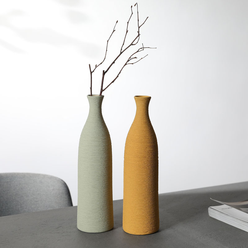 Vento tranquilo estilo japonés vasos de cerámica blancos dibujados modelo sala de estar decoración de la mesa decoración del hogar decoración floral