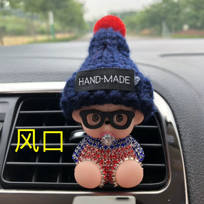 Adornos de coche accesorios de coche lindo creativo dibujos animados suministros de coche decoración femenina plástico belleza noche pensamiento