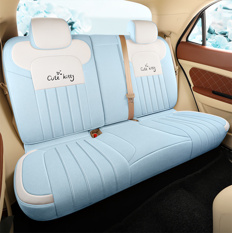 Four Seasons Universal Euler Good Cat Special Linen Car Seat Cover Full Cushion Cute Cartoon Women Cushion Cover