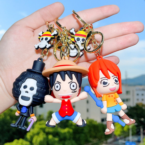 Anime One Piece key chain Luffy Nami Sanji Zoro key chain Dragon Ball doll men and women pendants pendants